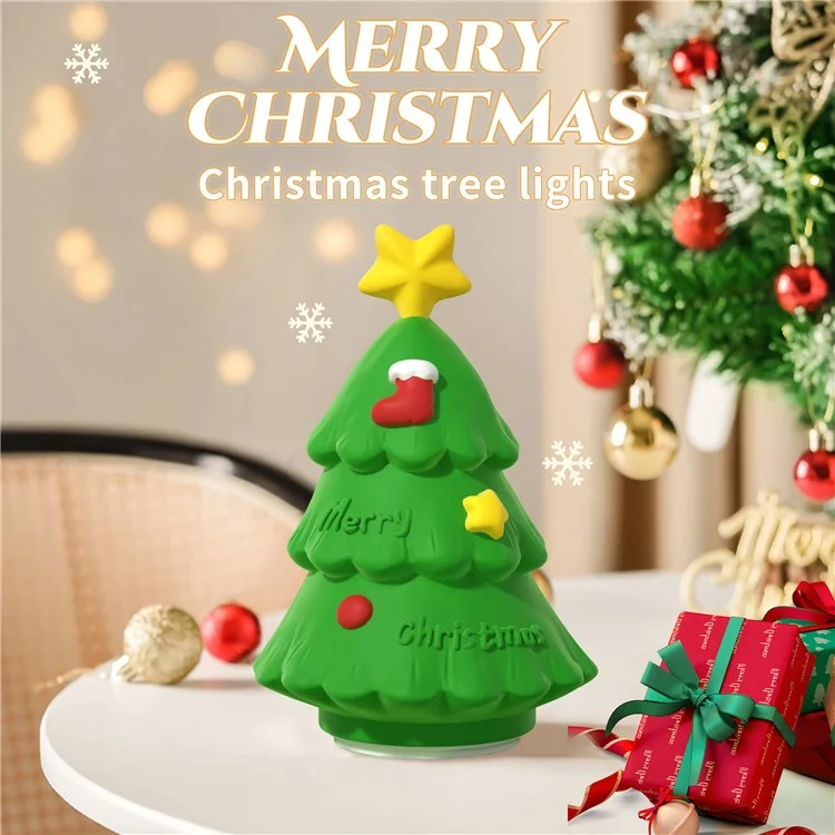 Lámpara nocturna de árbol de Navidad recargable con función táctil para luz ambiente en el dormitorio 1200mAh