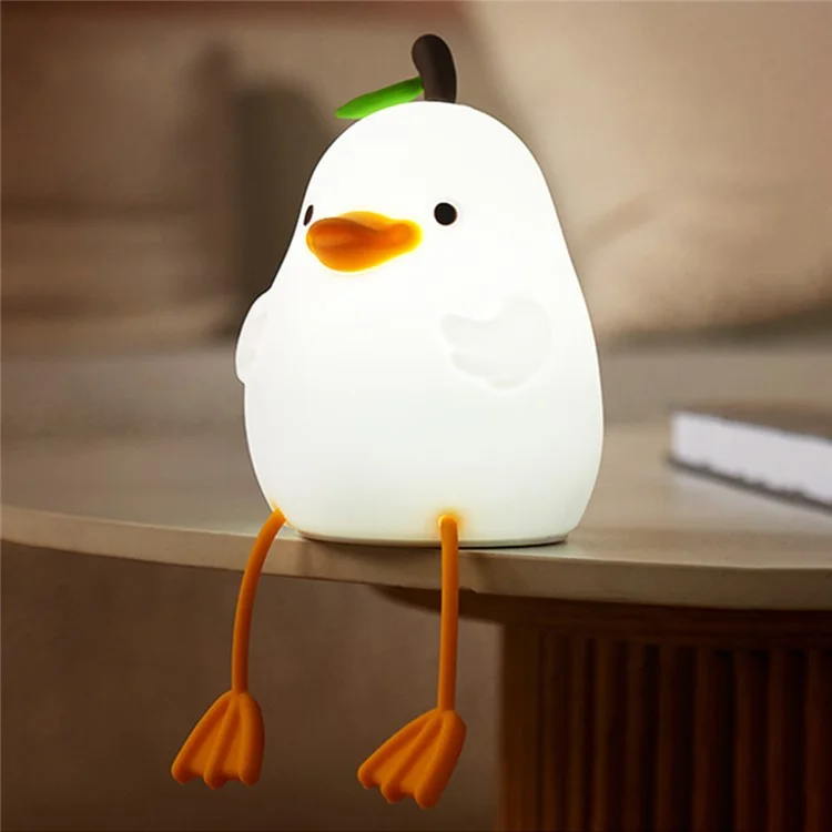 Niedliche Ente Birne Nachtlicht für Kinder Smart Voice Control Silikon Lampe USB wiederaufladbar Schlafzimmer Dekoration