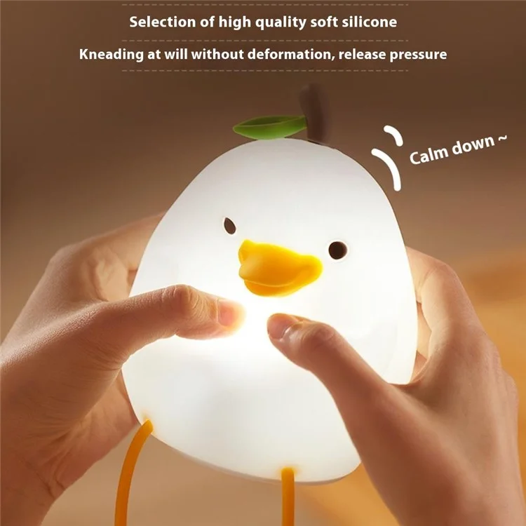 Niedliche Ente Birne Nachtlicht für Kinder Smart Voice Control Silikon Lampe USB wiederaufladbar Schlafzimmer Dekoration