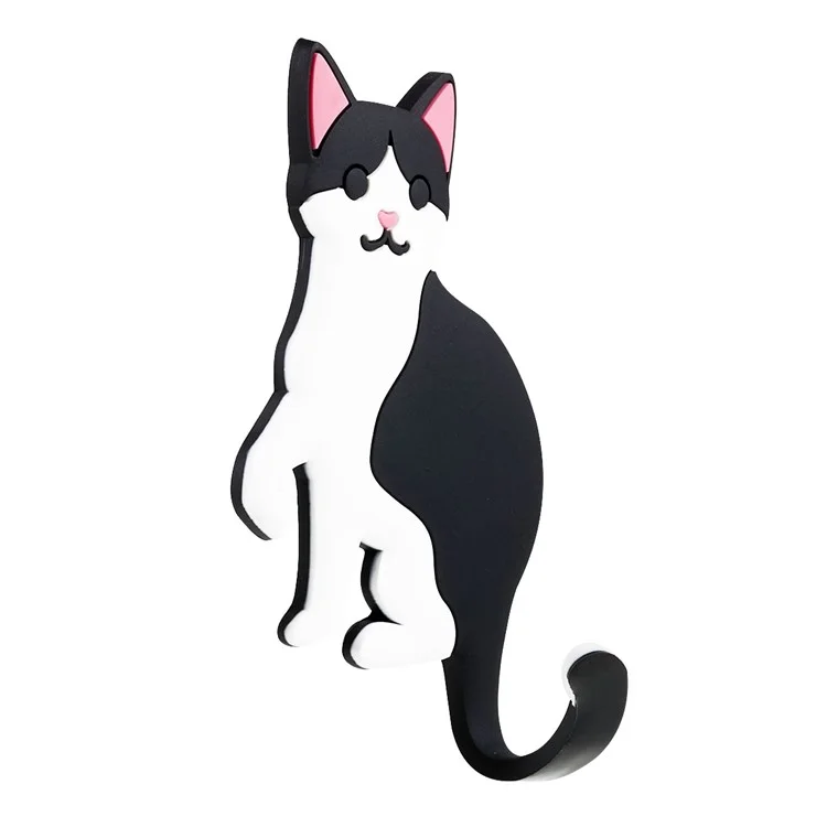 BBQ-029 Cartoon Cat Dog Wall Hook for Hanging Clothes Towel Traceless Hanger Home Decoration (with Adhesive Tape) - Cat C7