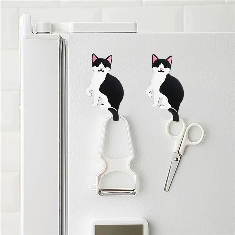 BBQ-029 Cartoon Cat Dog Wall Hook for Hanging Clothes Towel Traceless Hanger Home Decoration (with Adhesive Tape) - Cat C7