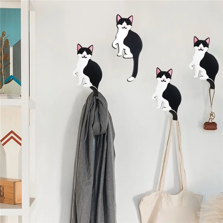 BBQ-029 Cartoon Cat Dog Wall Hook for Hanging Clothes Towel Traceless Hanger Home Decoration (with Adhesive Tape) - Cat C7