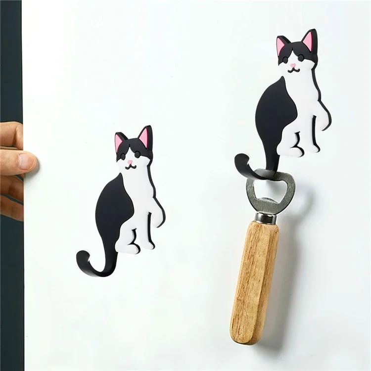 BBQ-029 Cartoon Cat Dog Wall Hook for Hanging Clothes Towel Traceless Hanger Home Decoration (with Adhesive Tape) - Cat C7