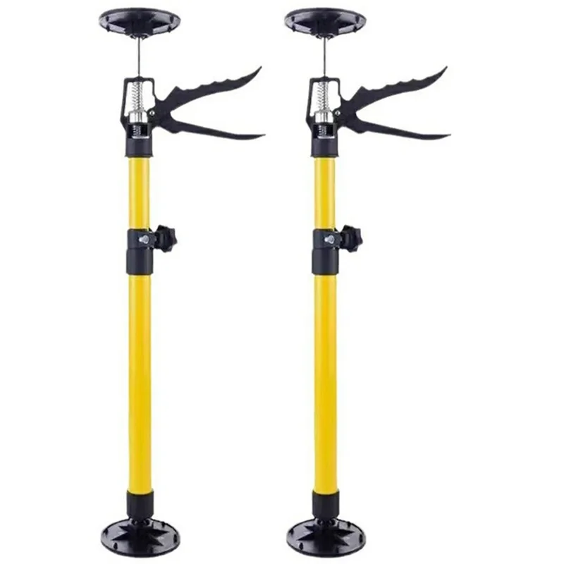 2 stuks 50-115 cm uitbreidbare ijzeren steunstang voor kastmontage, instelbare steun voor kasten - Geel