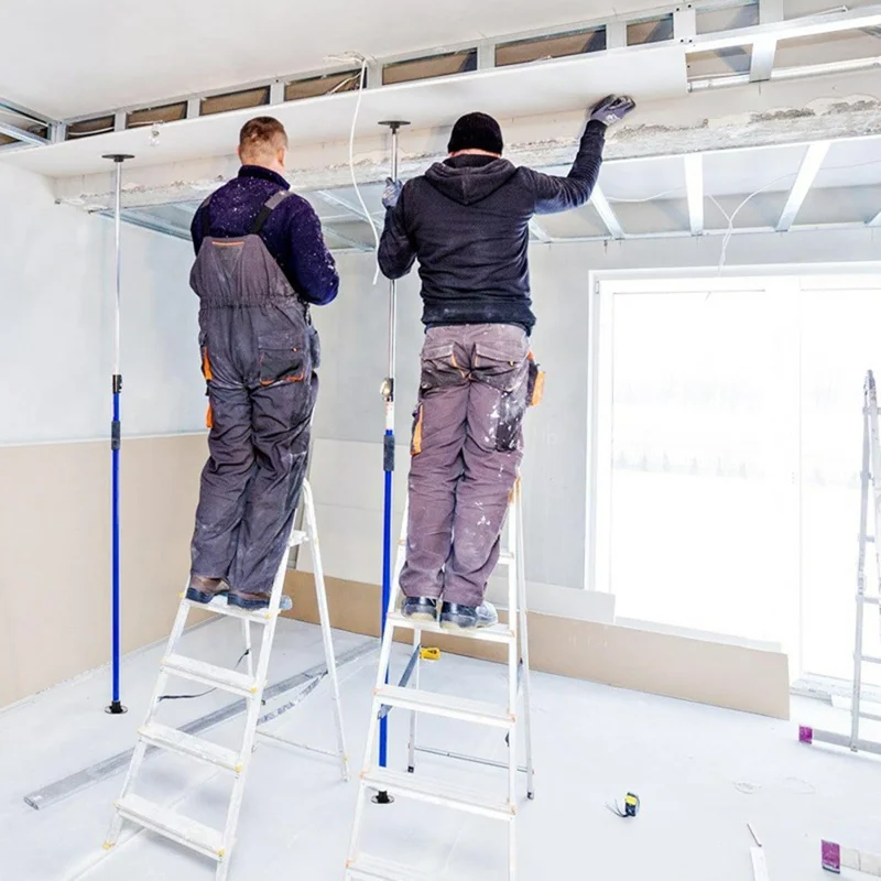2 stuks 50-115 cm uitbreidbare ijzeren steunstang voor kastmontage, instelbare steun voor kasten - Geel
