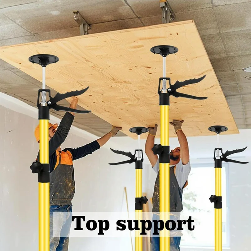 2 stuks 50-115 cm uitbreidbare ijzeren steunstang voor kastmontage, instelbare steun voor kasten - Geel
