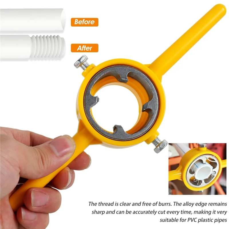6Pcs Pipe Threading Kit PVC Plastic Pipes NPT Thread Cutter Manual Die Set