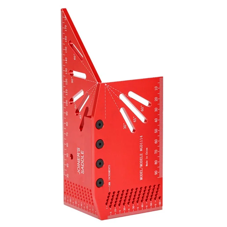 Regla de marcado para carpintería GD1114 Calibre de bisel 3D 30 45 60 90 120 grados Regla de ángulo de aleación de aluminio - Sistema métrico