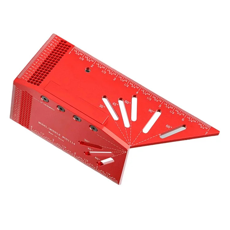 Regla de marcado para carpintería GD1114 Calibre de bisel 3D 30 45 60 90 120 grados Regla de ángulo de aleación de aluminio - Sistema métrico