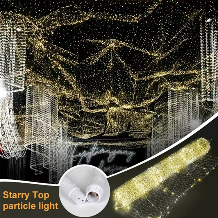 5 m 300 luces de red de cable de hierro LED Mesh Fairy String Light Decoración de jardín para fiestas (enchufe de la UE) - Luz cálida