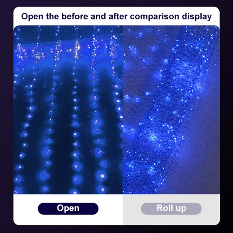 5 m 300 luces de red de cable de hierro LED Mesh Fairy String Light Decoración de jardín para fiestas (enchufe de la UE) - Luz cálida