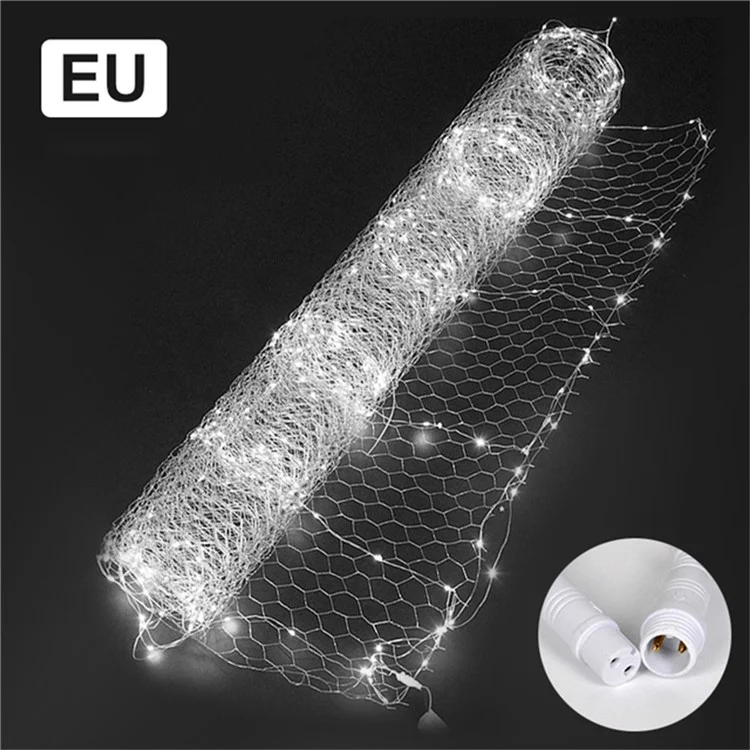10m 1000 LED Iron Wire Net Lights Mesh Fairy String Light Garden Holiday Party Decor ( EU Plug ) - White Light