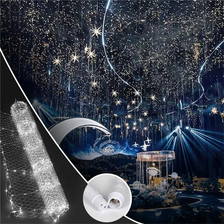 10m 1000 LED Iron Wire Net Lights Mesh Fairy String Light Garden Holiday Party Decor ( EU Plug ) - White Light