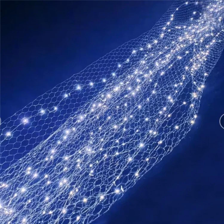 10m 1000 LED Iron Wire Net Lights Mesh Fairy String Light Garden Holiday Party Decor ( EU Plug ) - White Light