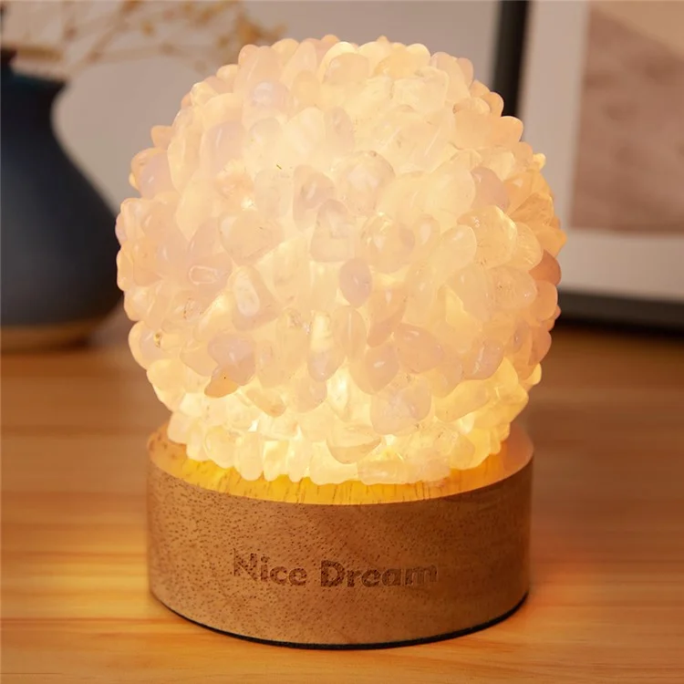 Amethyst-Kristall-Nachtlicht Heilende natürliche Kristallkugel Tischlampe für Heim- und Bürodekoration