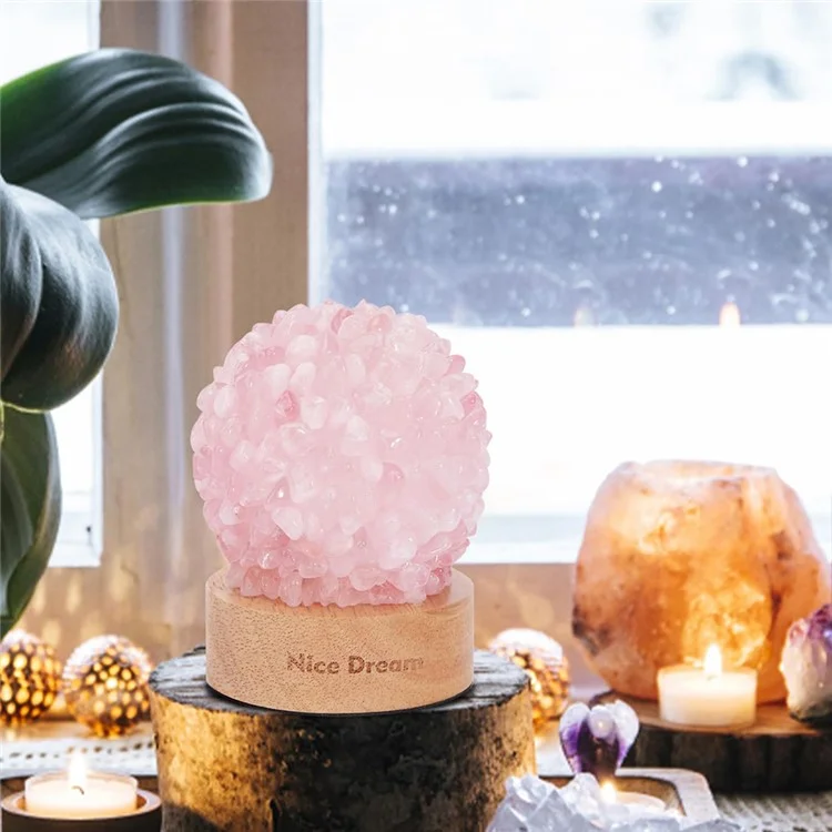 Amethyst-Kristall-Nachtlicht Heilende natürliche Kristallkugel Tischlampe für Heim- und Bürodekoration