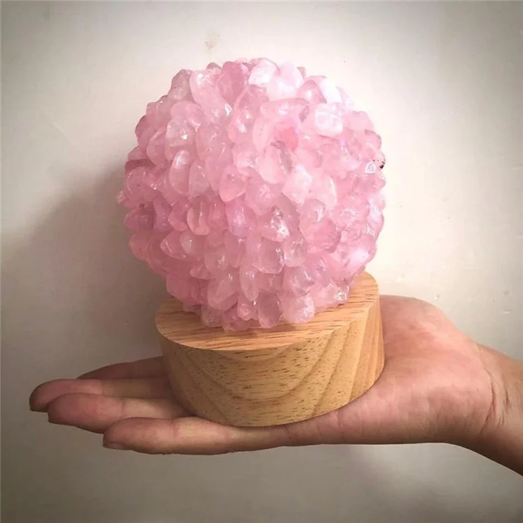 Amethyst-Kristall-Nachtlicht Heilende natürliche Kristallkugel Tischlampe für Heim- und Bürodekoration