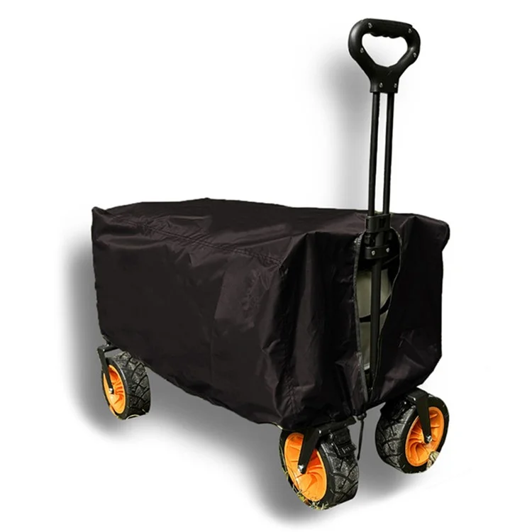 Outdoor Camping-Wagen Staubschutzabdeckung Anti-UV 210D Oxford-Gewebe Faltbare Schutzabdeckung - Schwarz
