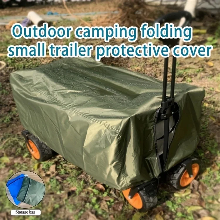 Outdoor Camping-Wagen Staubschutzabdeckung Anti-UV 210D Oxford-Gewebe Faltbare Schutzabdeckung - Schwarz