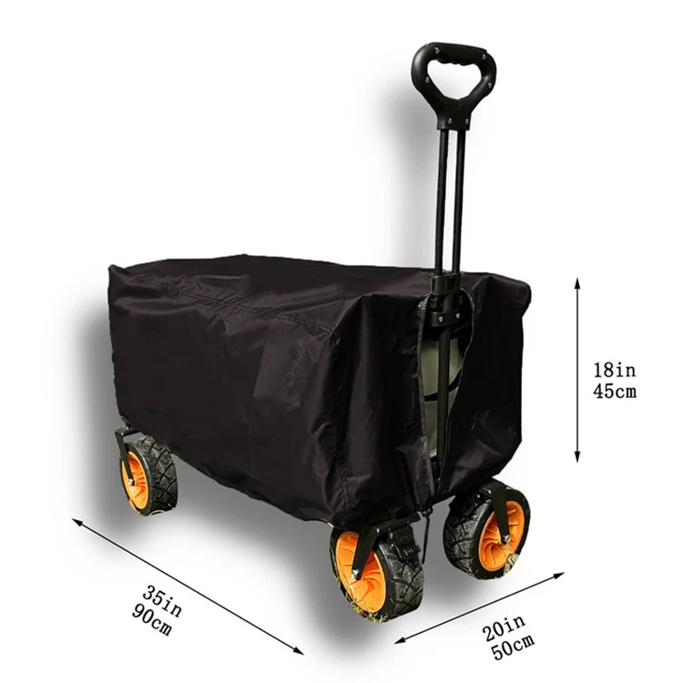 Outdoor Camping-Wagen Staubschutzabdeckung Anti-UV 210D Oxford-Gewebe Faltbare Schutzabdeckung - Schwarz