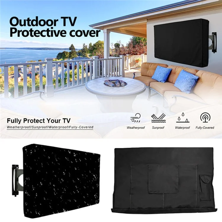 Copertura per TV da 70 - 75 pollici Outdoor Waterproof Oxford Cloth Wall Mounted Television Protective Sleeve