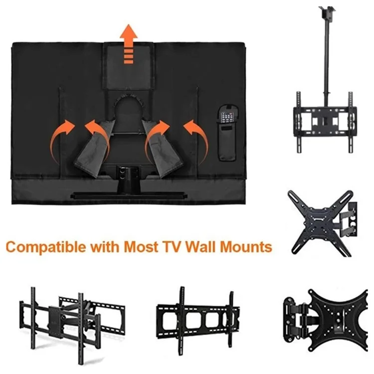 Copertura per TV da 70 - 75 pollici Outdoor Waterproof Oxford Cloth Wall Mounted Television Protective Sleeve