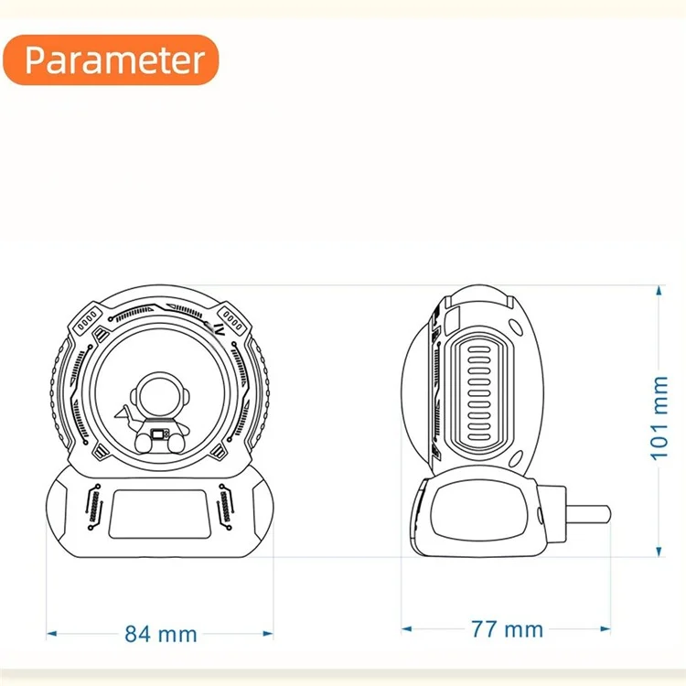 Lampada da comodino LED con timer, display orologio, ricaricabile e ruotabile.