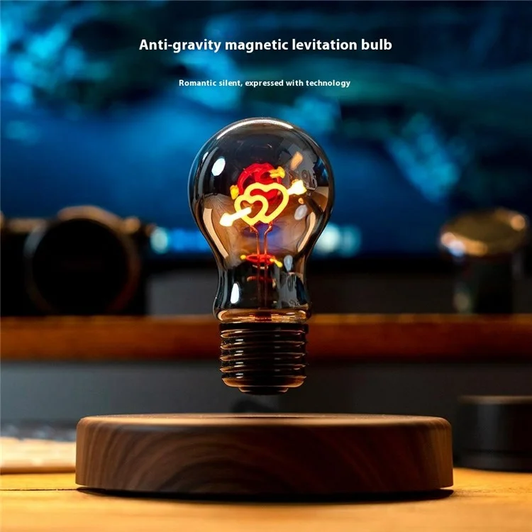 Magnetic Levitating LED Bulb Night Light Creative Atmosphere Lamp Desktop Tech Decor Light - EU Plug