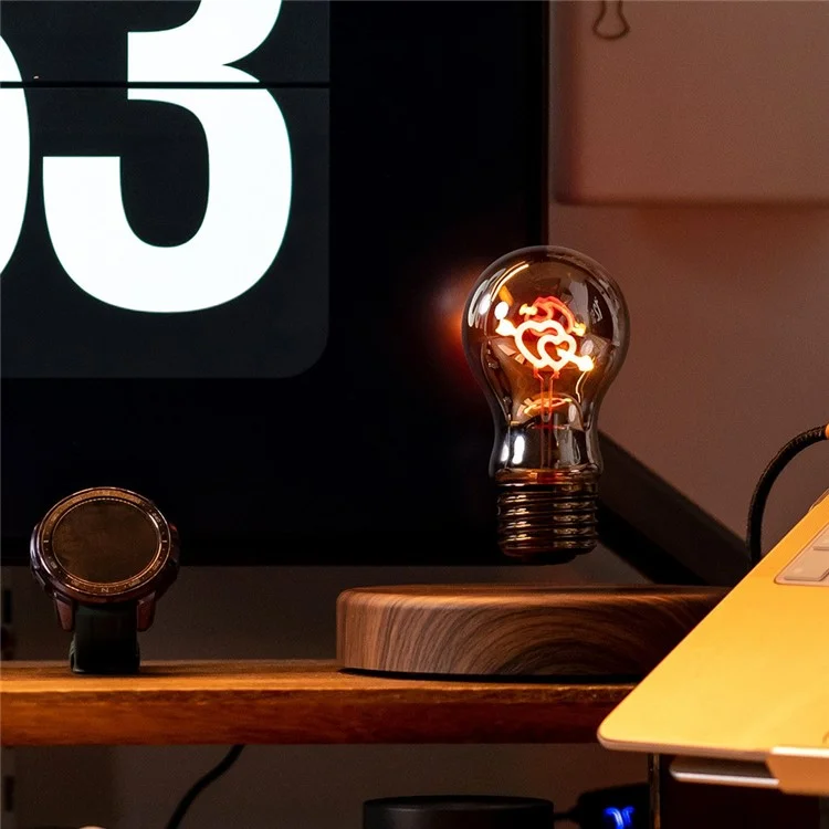Magnetic Levitating LED Bulb Night Light Creative Atmosphere Lamp Desktop Tech Decor Light - EU Plug