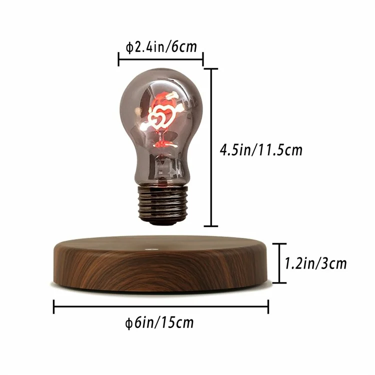 Magnetic Levitating LED Bulb Night Light Creative Atmosphere Lamp Desktop Tech Decor Light - EU Plug