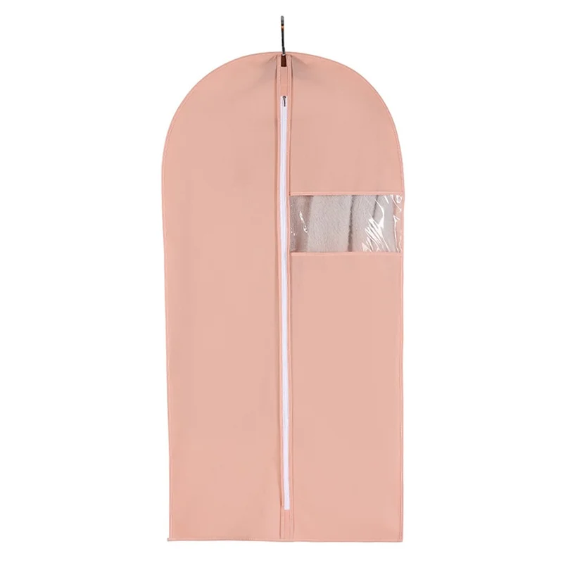 60 x 100cm Garment Cover Clothes Dust Protector Non Woven Fabric Storage Bag for Coats Suits - Pink