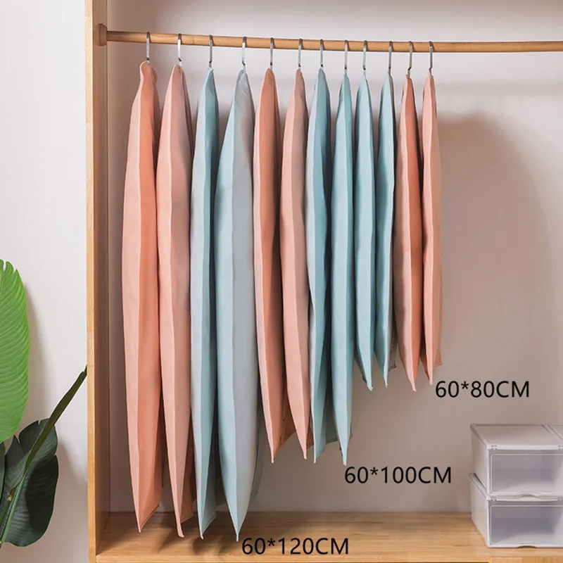 60 x 100cm Garment Cover Clothes Dust Protector Non Woven Fabric Storage Bag for Coats Suits - Pink