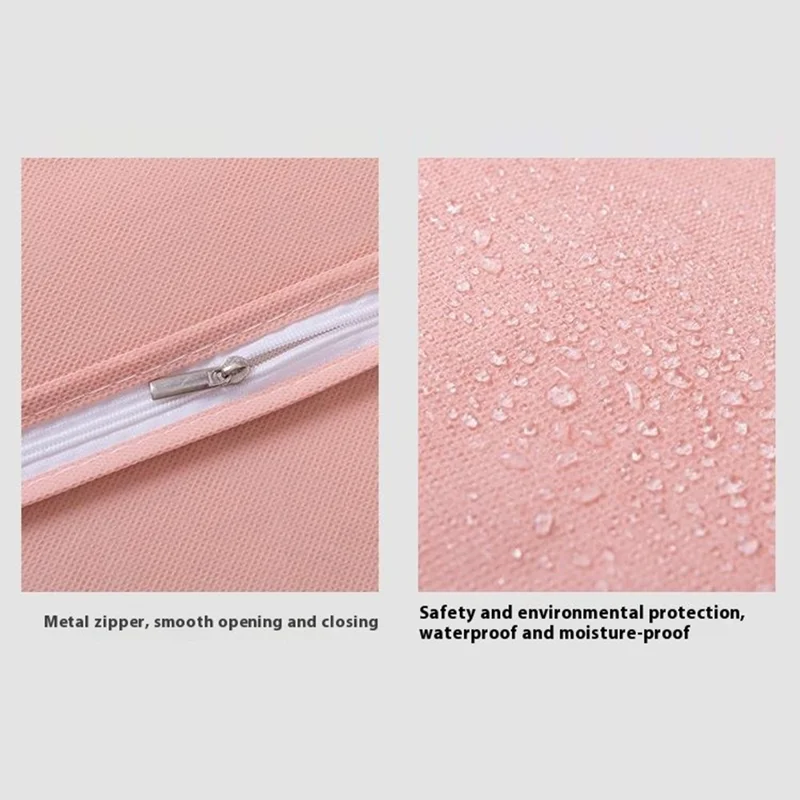 60 x 100cm Garment Cover Clothes Dust Protector Non Woven Fabric Storage Bag for Coats Suits - Pink