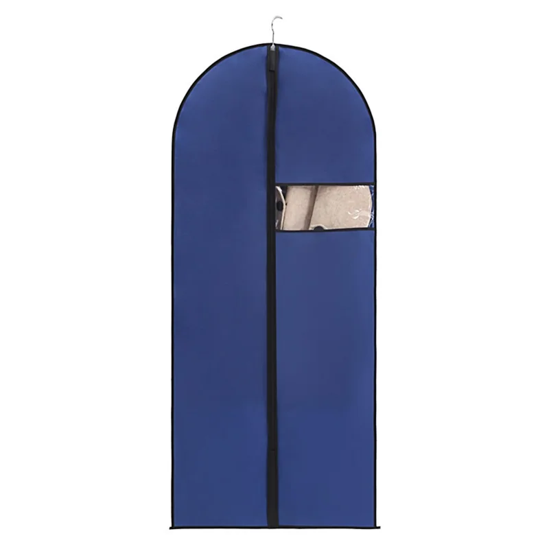 60 x 100cm Garment Cover Clothes Dust Protector Non Woven Fabric Storage Bag for Coats Suits - Dark Blue