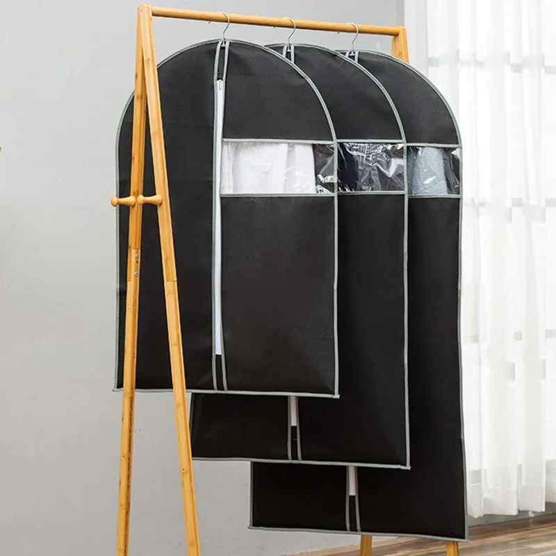 Folia odzieżowa 60 x 120 cm, osłona przed kurzem, worek magazynowy z tkaniny niepowlekanej na płaszcze i garnitury – Czarny