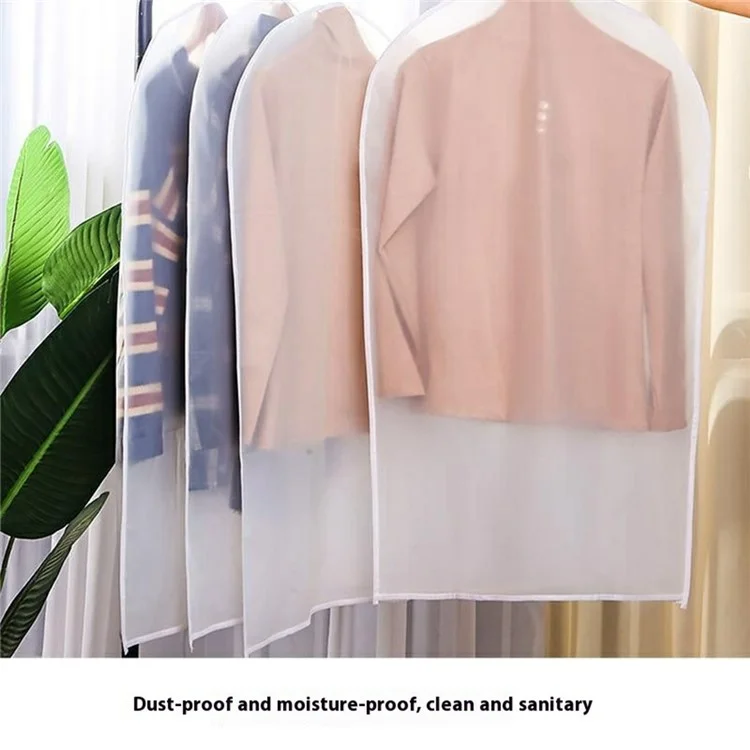 2 Housses de vêtements pour suspension 60x100cm en PEVA, Protection anti-poussière pour manteau, pull, veste - Blanc