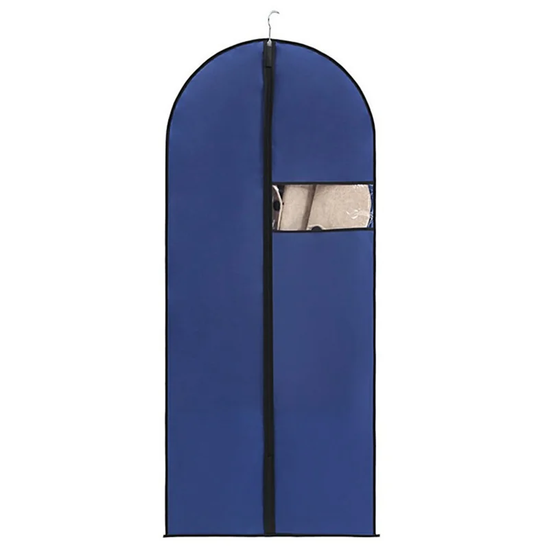 60 x 80cm Garment Cover Clothes Dust Protector Non Woven Fabric Storage Bag for Coats Suits - Dark Blue
