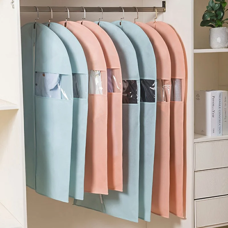 60 x 80cm Garment Cover Clothes Dust Protector Non Woven Fabric Storage Bag for Coats Suits - Dark Blue