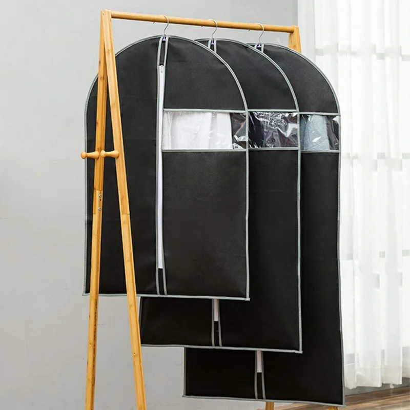 60 x 80cm Garment Cover Clothes Dust Protector Non Woven Fabric Storage Bag for Coats Suits - Dark Blue