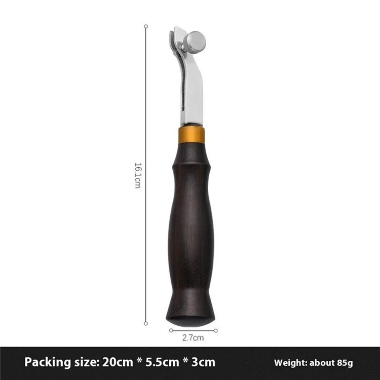 Adjustable Sandalwood Handle Leather Edge Liner Tool Leather Edge Pressing Marking Tool - Slot Width 0.5mm