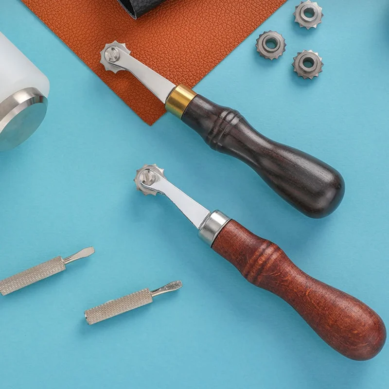 DIY Leather Craft Tool Spacing Wheel Tracing Marking Stitching Groover for Leatherwork