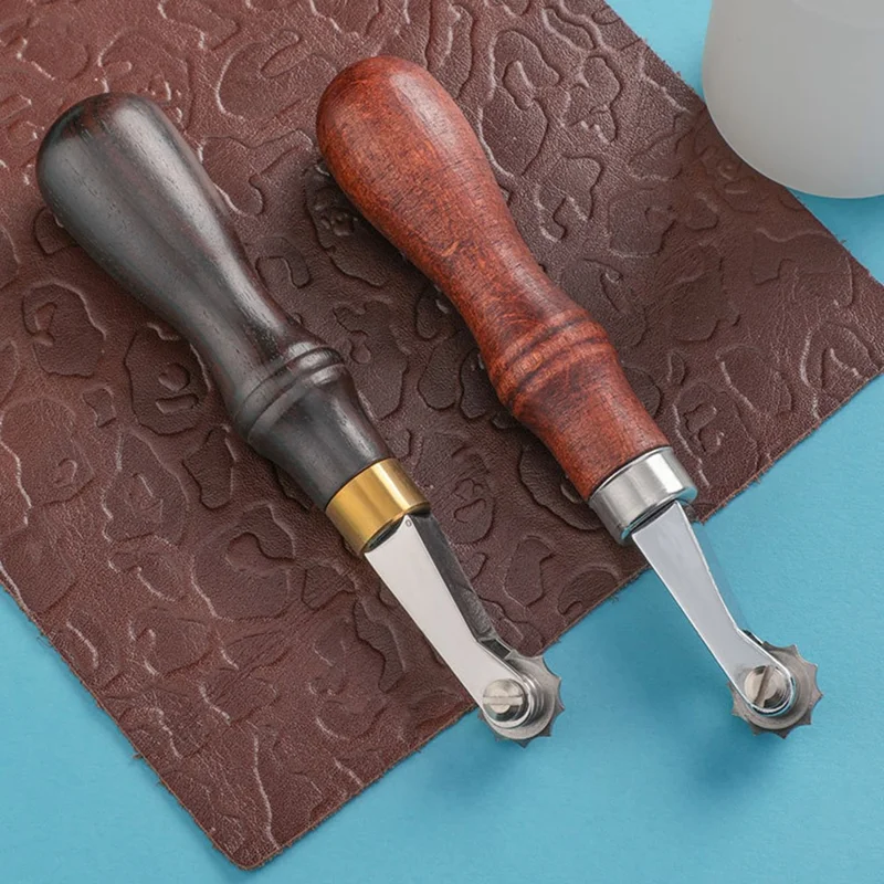 DIY Leather Craft Tool Spacing Wheel Tracing Marking Stitching Groover for Leatherwork