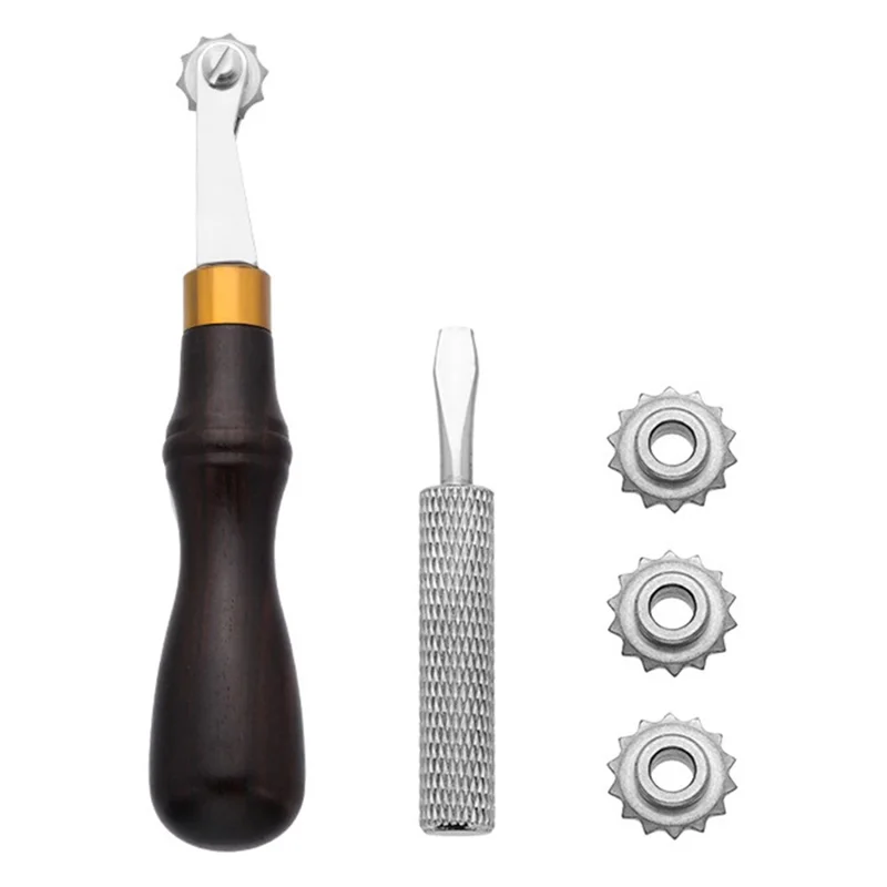 DIY Leather Craft Tool Spacing Wheel Leatherwork Tracing Marking Stitching Groover