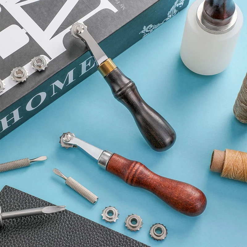 DIY Leather Craft Tool Spacing Wheel Leatherwork Tracing Marking Stitching Groover