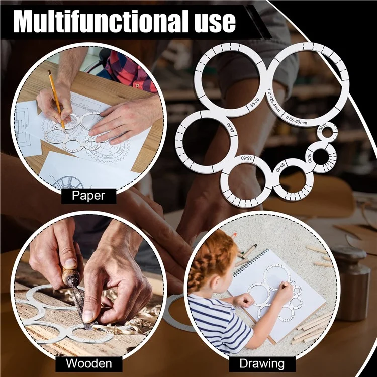 Stainless Steel Corner Radius Template Arc Ruler DIY Leather Craft Tool Pattern Making Drawing Guide