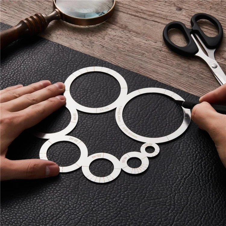 Stainless Steel Corner Radius Template Arc Ruler DIY Leather Craft Tool Pattern Making Drawing Guide