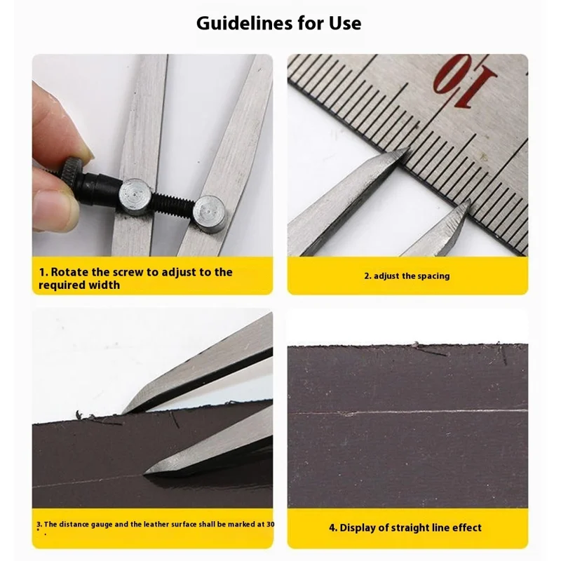 Small Size Metal Spacing Gauge Quick Adjust Drawing Ruler Edge Liner DIY Leather Craft Marking Tool