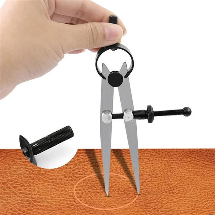 Large Size Metal Adjustable Compass Divider Drawing Tool DIY Leather Spacing Gauge Radius Measurement Tool