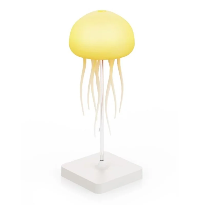 Smart Color-Changing Sound-Activated Jellyfish Lamp Floating Tentacles Creative Mood Sensor Night Light with Plastic Base