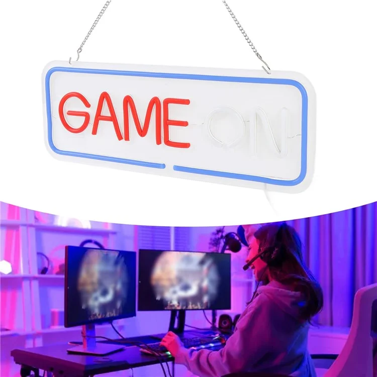 Lámpara de Neón para Juegos - Decoración de Pared para Habitación de Adolescentes Gamers con Luz LED Ambiente
